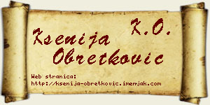 Ksenija Obretković vizit kartica